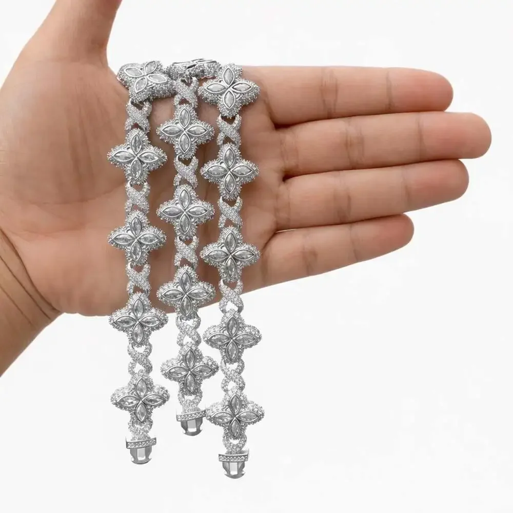 Iced Out Infinity Clover Bracelet 3253